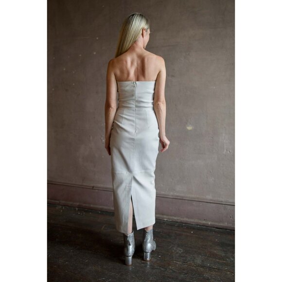 SPRWMN Tube Dress in Sky Small New Womens Suede Leather Blue - Picture 11 of 13